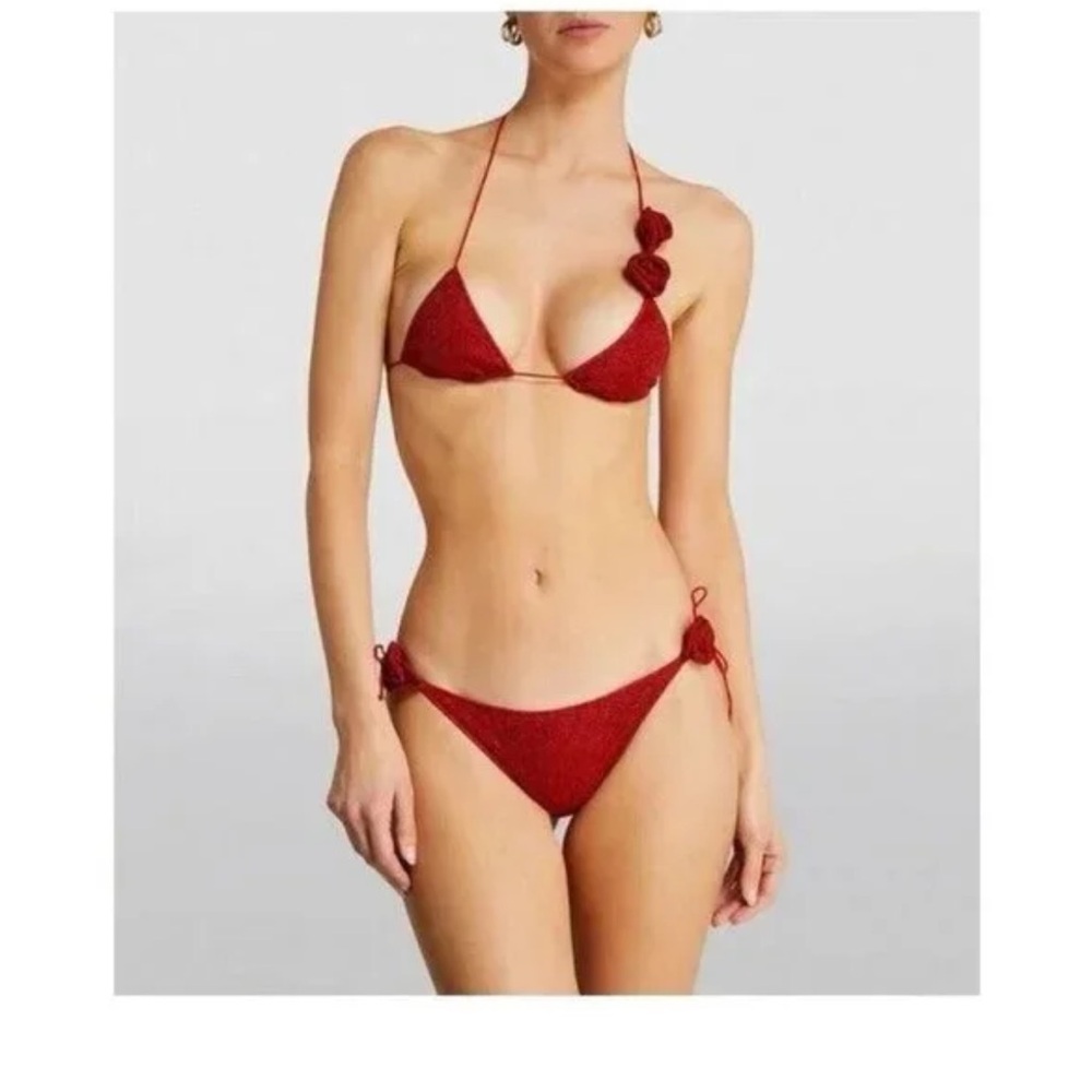 Oseree Red Triangle Bikini Set